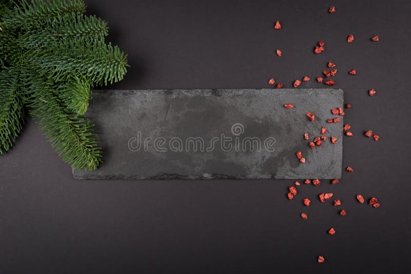 Il Natale ha disegnato la composizione, spazio decorativo della copia Scintillio verde scuro e rosso dell'albero di agrifoglio di immagini stock Il Natale ha disegnato la composizione, spazio decorativo della copia Scintillio verde scuro e rosso dell'albero di agrifoglio di immagini stock