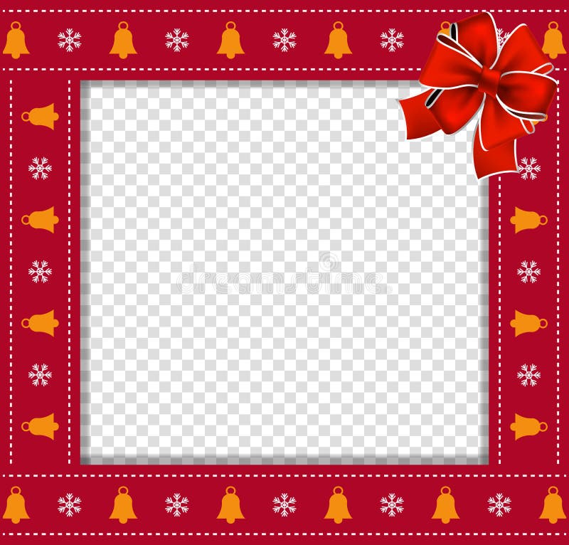 Il Natale o la struttura quadrata del confine del nuovo anno con le campane e la neve si sfalda ornamento e nastro rosso illustrazione vettoriale Il Natale o la struttura quadrata del confine del nuovo anno con le campane e la neve si sfalda ornamento e nastro rosso illustrazione vettoriale