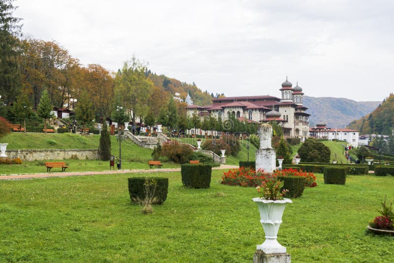 Il Parco Centrale di Slanic Moldova, Bacau, Romania fotografia stock libera da diritti