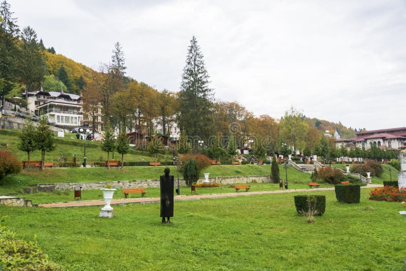 Il Parco Centrale di Slanic Moldova, Bacau, Romania fotografie stock libere da diritti