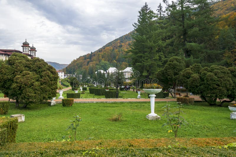 Il Parco Centrale di Slanic Moldova, Bacau, Romania immagine stock
