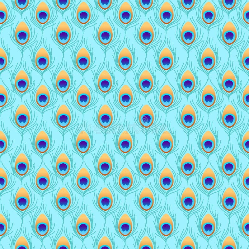 Il pavone mette le piume al modello senza cuciture dei eyespots illustrazione vettoriale Il pavone mette le piume al modello senza cuciture dei eyespots illustrazione vettoriale