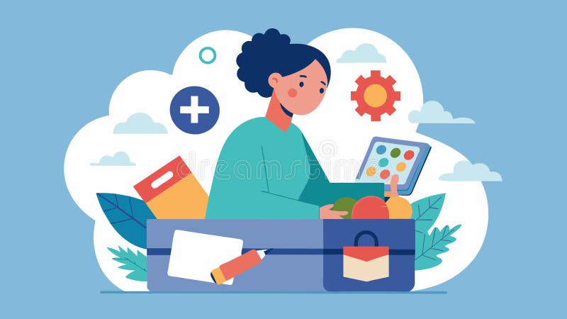 Il paziente crea un toolbox cbt pieno di utili meccanismi e tecniche per il controllo della vita quotidiana royalty illustrazione gratis