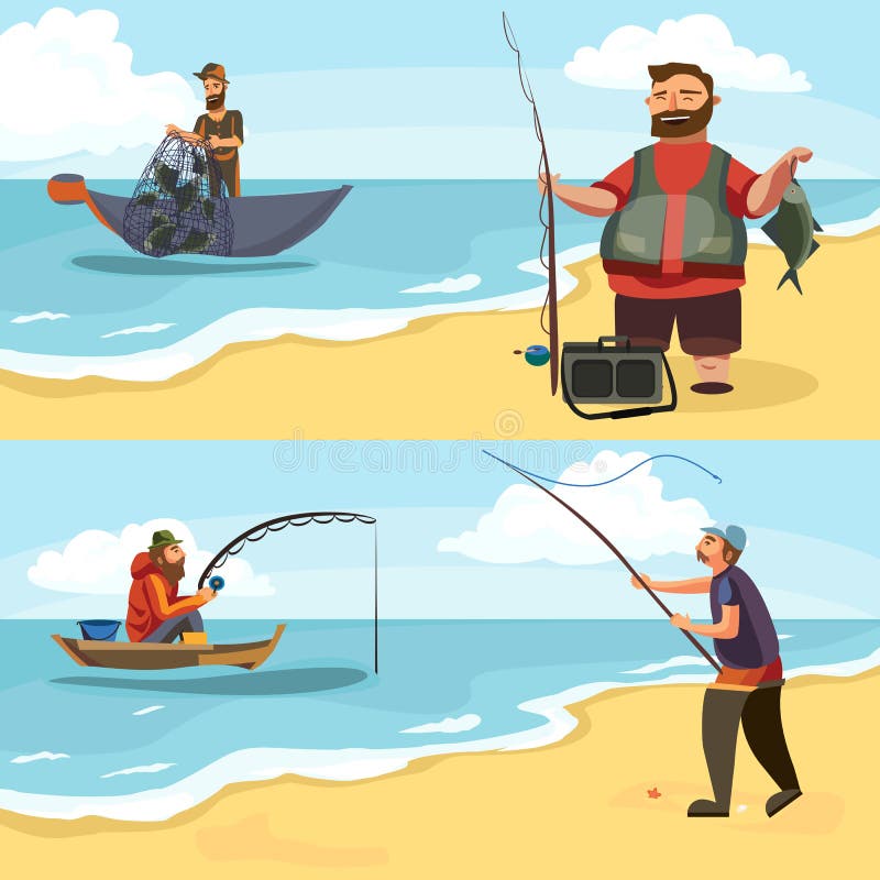 Il Pescatore in Stivali Di Gomma Getta Una Canna Da Pesca Con Una Linea E  Lavorata All'uncinetto Nell'acqua Per Pesca Con La Mosc Illustrazione  Vettoriale - Illustrazione di illustrazione, disegno: 91170008