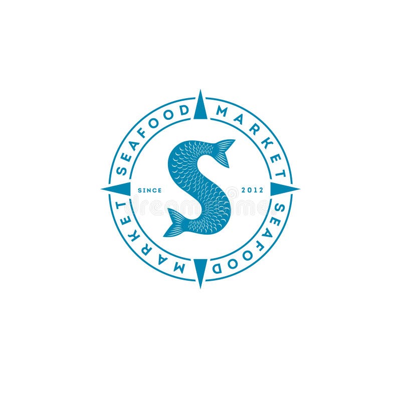 Il pesce munisce il logo di coda Mercato o ristorante dei frutti di mare A coda di pesce e lettere, alette e scaglie illustrazione vettoriale Il pesce munisce il logo di coda Mercato o ristorante dei frutti di mare A coda di pesce e lettere, alette e scaglie illustrazione vettoriale