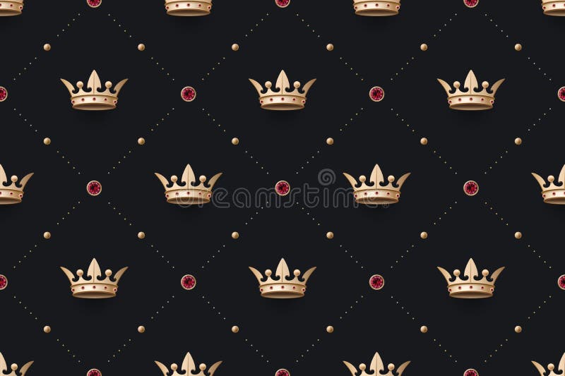 Il picchiettio senza cuciture e re dell'oro incoronano con il diamante royalty illustrazione gratis Il picchiettio senza cuciture e re dell'oro incoronano con il diamante royalty illustrazione gratis