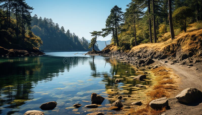 Il picco delle montagne riflette uno stagno tranquillo di bellezza naturale generato dall'ai. Il picco delle montagne riflette uno stagno tranquillo di bellezza naturale generata dall'intelligenza artificiale generata dall'aria