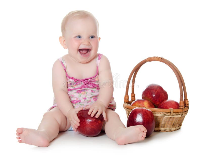 Il piccolo bambino con le mele rosse