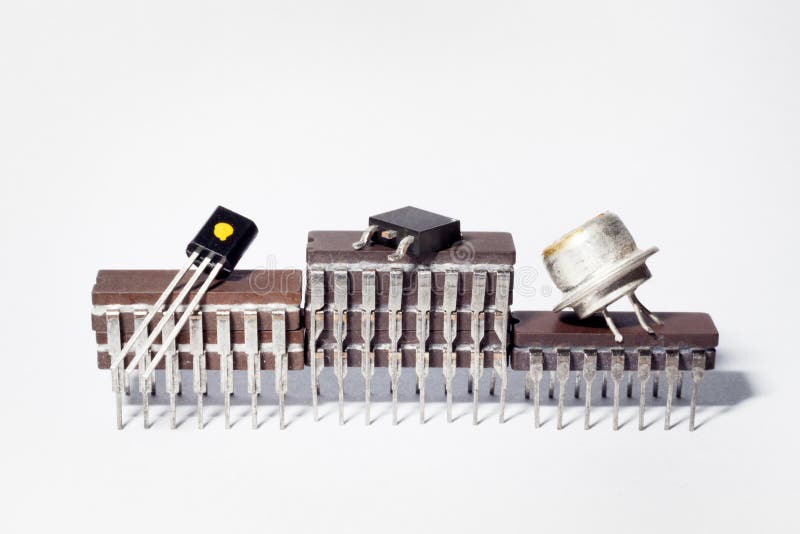 Il podio dei premi fatto dei chip elettronici fotografie stock