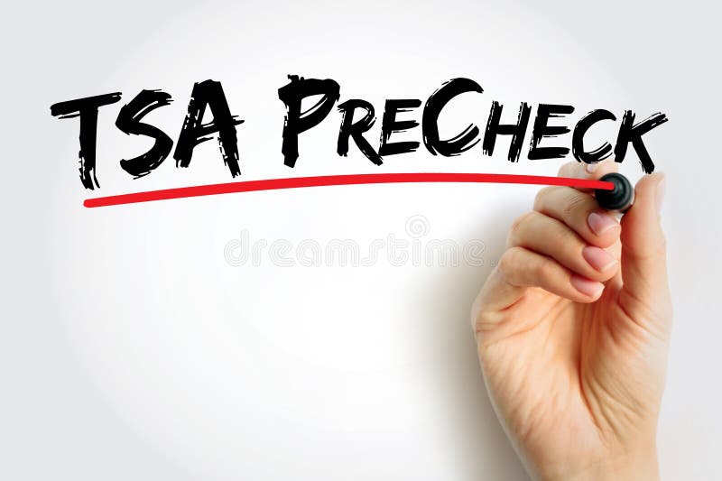 TSA PreCheck - lets eligible, low-risk travelers enjoy expedited security screening, text concept background. TSA PreCheck - lets eligible, low-risk travelers enjoy expedited security screening, text concept background.