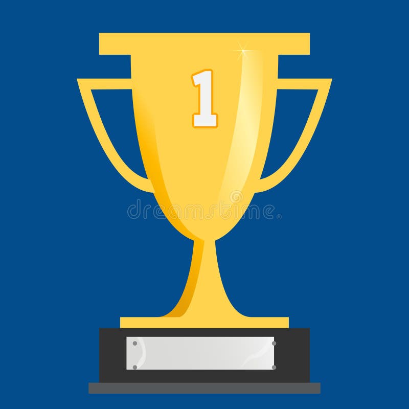 Il primo oro del posto mette in mostra la tazza del trofeo, ricompensa per segnare la cima illustrazione vettoriale Il primo oro del posto mette in mostra la tazza del trofeo, ricompensa per segnare la cima illustrazione vettoriale