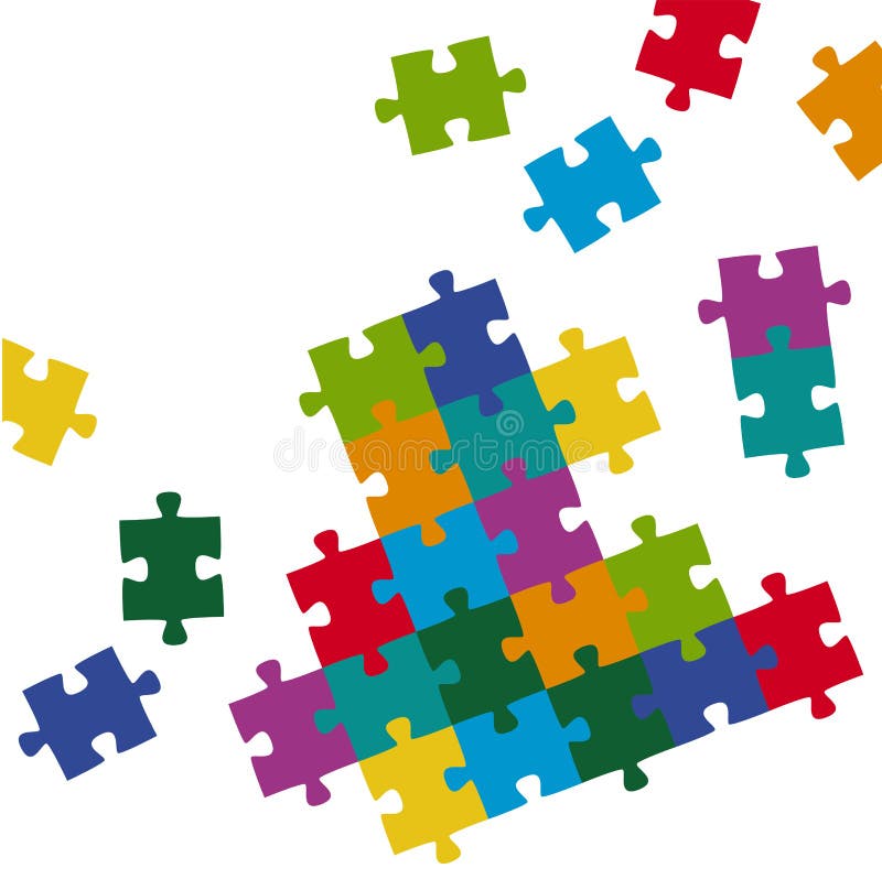 Il puzzle collega il fondo colorato illustrazione di stock Il puzzle collega il fondo colorato illustrazione di stock