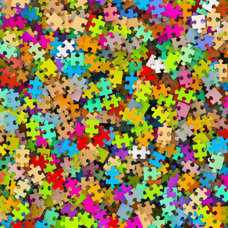 Il puzzle colorato collega il mucchio - puzzle variopinto del fondo illustrazione di stock