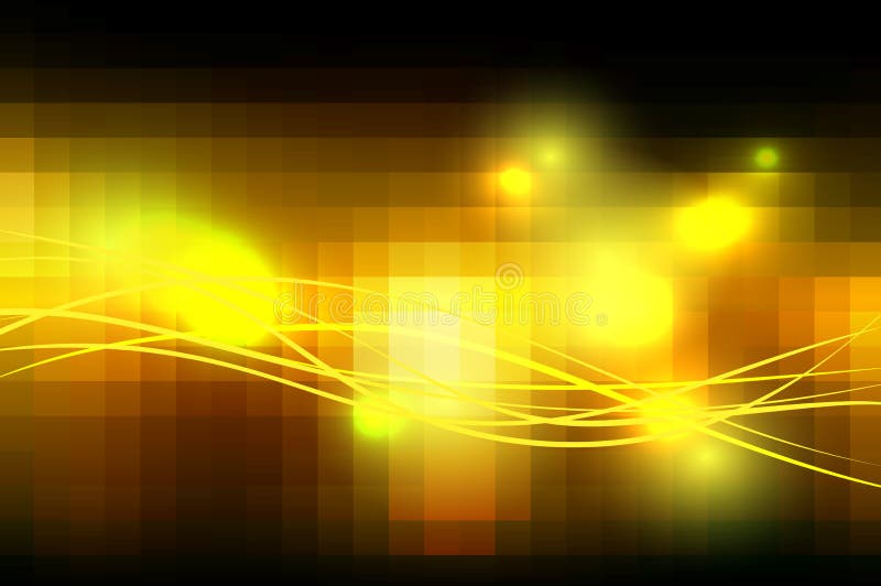 Il quadrato nero di giallo arancio piastrella il fondo del mosaico con le luci a illustrazione vettoriale Il quadrato nero di giallo arancio piastrella il fondo del mosaico con le luci a illustrazione vettoriale