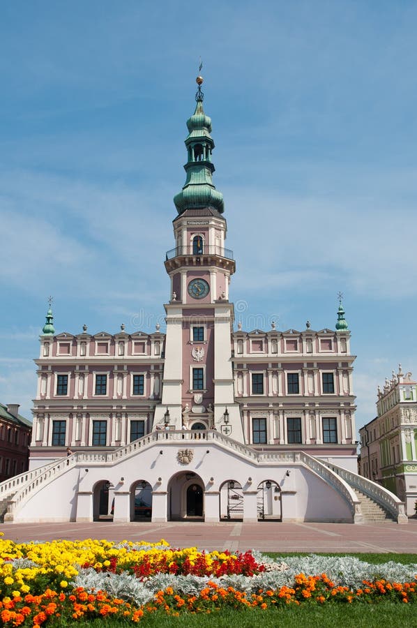 Il quadrato principale del mercato in Zamosc immagine stock libera da diritti Il quadrato principale del mercato in Zamosc immagine stock libera da diritti