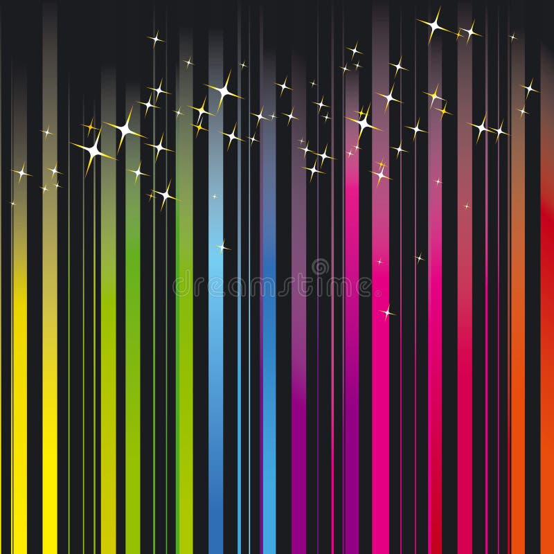 Il Rainbow colora la banda con le stelle scintillanti illustrazione vettoriale Il Rainbow colora la banda con le stelle scintillanti illustrazione vettoriale