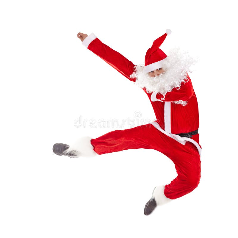 Il salto del Babbo Natale immagine stock Il salto del Babbo Natale immagine stock