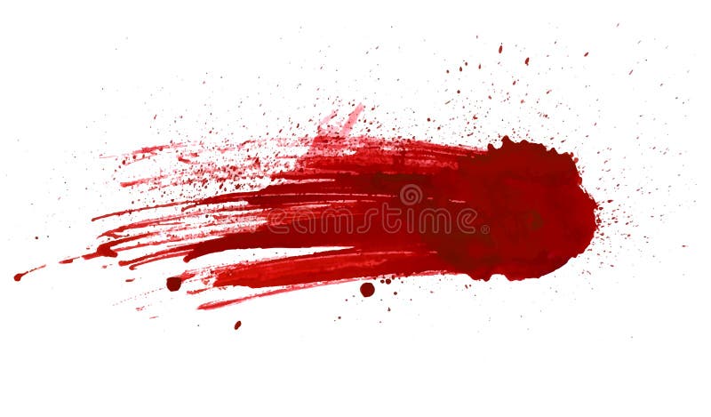 Il sangue schizza il vettore dipinto isolato su bianco per progettazione Goccia rossa del sangue della sgocciolatura