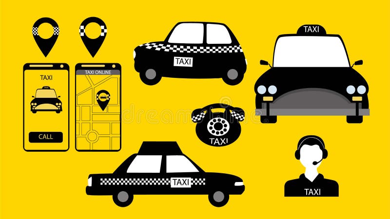 Il servizio di taxi firma dentro il vettore royalty illustrazione gratis Il servizio di taxi firma dentro il vettore royalty illustrazione gratis