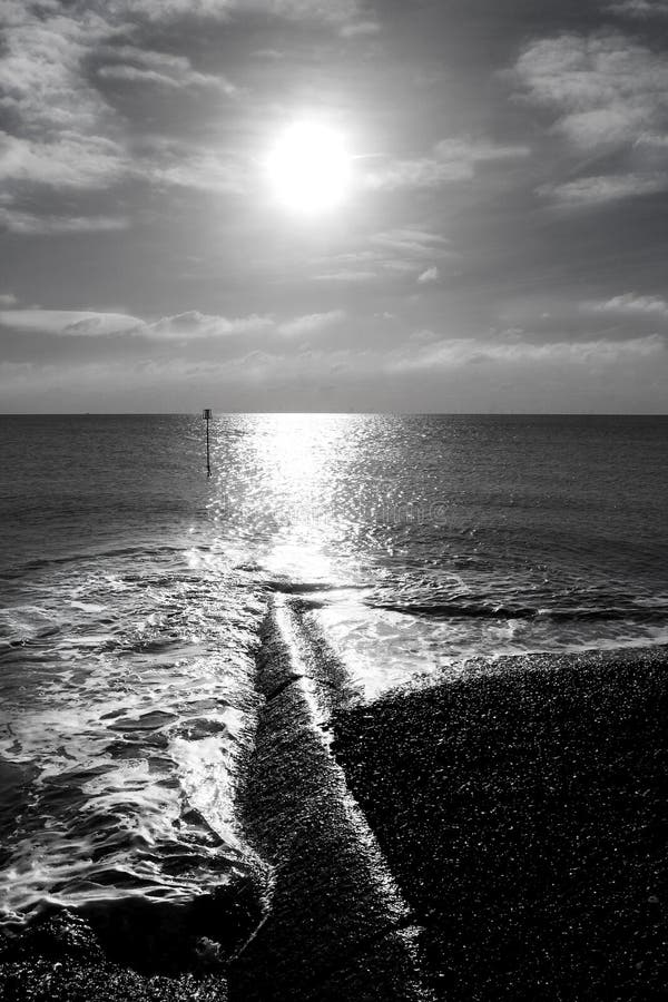 Sulla Spiaggia Sguardo Artistico In Bianco E Nero Fotografia Stock Immagine Di Golfo Chiaroscuro