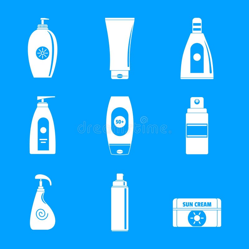Il sole della protezione solare protegge le icone messe, stile semplice di logo royalty illustrazione gratis Il sole della protezione solare protegge le icone messe, stile semplice di logo royalty illustrazione gratis