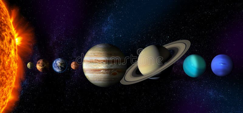 Il sole e i pianeti del sistema solare