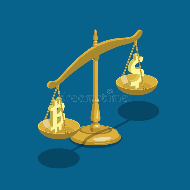 Il tasso di cambio di Bitcoin ha morso il vettore piano del dollaro e della moneta isometrico illustrazione vettoriale Il tasso di cambio di Bitcoin ha morso il vettore piano del dollaro e della moneta isometrico illustrazione vettoriale