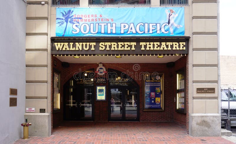 PHILADELPHIA, PA - The Walnut Street Theater in Philadelphia is the oldest theater in the United States. A revival of the musical South Pacific opens in September 2016. PHILADELPHIA, PA - The Walnut Street Theater in Philadelphia is the oldest theater in the United States. A revival of the musical South Pacific opens in September 2016.