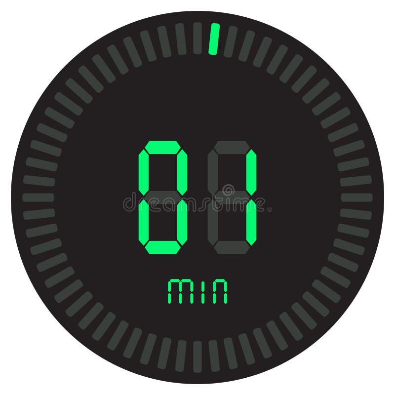 Il temporizzatore digitale 1 minuto cronometro elettronico con un quadrante di pendenza che avvia l'icona di vettore, orologio ed royalty illustrazione gratis Il temporizzatore digitale 1 minuto cronometro elettronico con un quadrante di pendenza che avvia l'icona di vettore, orologio ed royalty illustrazione gratis