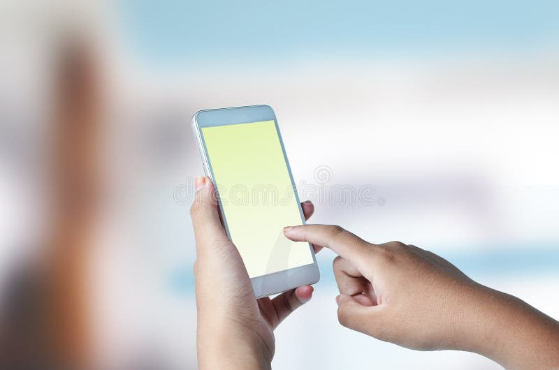 Tocco Astuto Del Dito Del Telefono Cellulare Sullo Schermo Attivabile