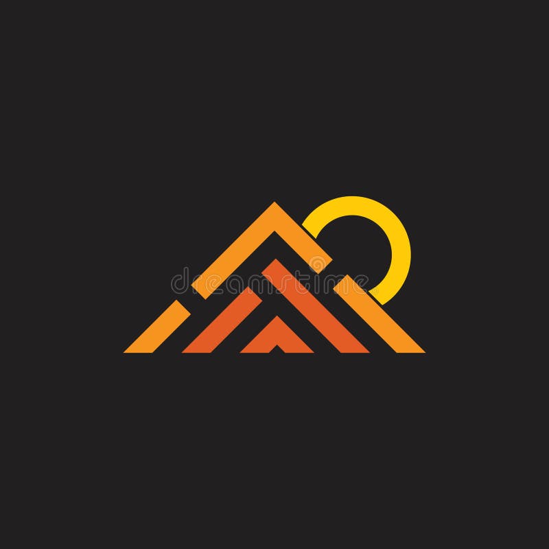 Il triangolo semplice di CMYKcolorful del sole di base della montagna barra il vettore geometrico di logo fotografia stock libera da diritti