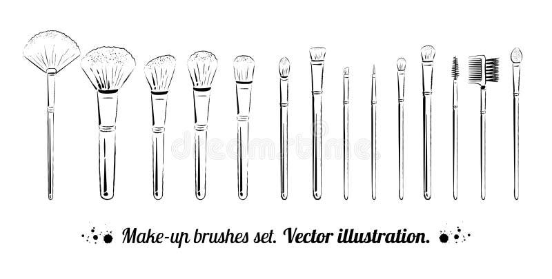 Il trucco spazzola il corredo royalty illustrazione gratis Il trucco spazzola il corredo royalty illustrazione gratis