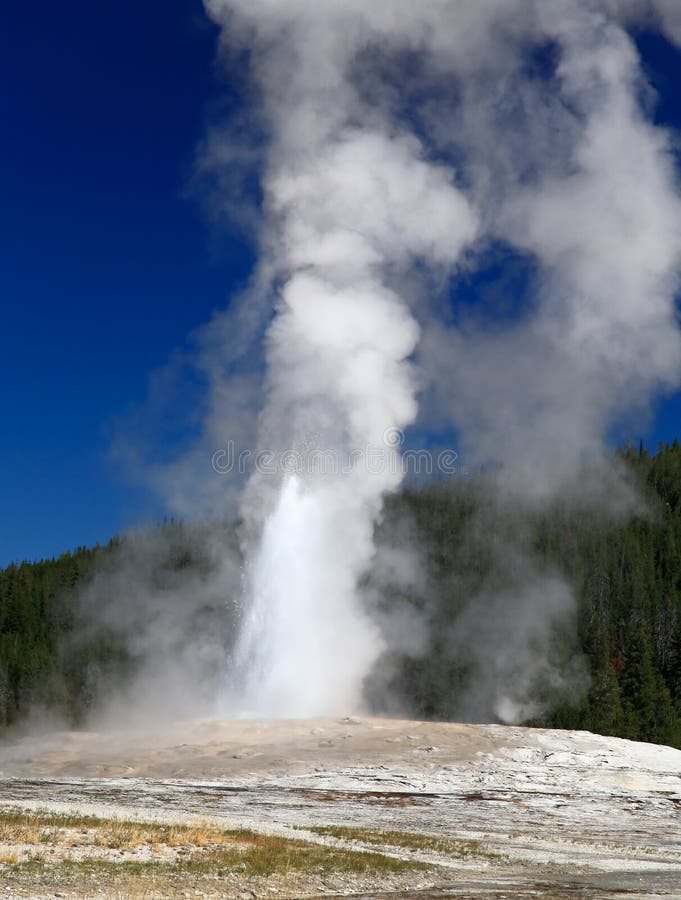 Il vecchio geyser fedele in Yellowstone