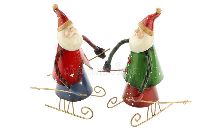 Il vecchio metallo d'annata Santa Claus dipende una slitta fotografia stock libera da diritti Il vecchio metallo d'annata Santa Claus dipende una slitta fotografia stock libera da diritti