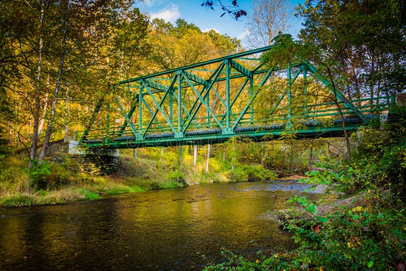 Old bridge over Gunpowder Falls in rural Baltimore County, Maryland. Old bridge over Gunpowder Falls in rural Baltimore County, Maryland.