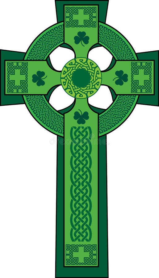 Il verde ha decorato la croce celtica con l'acetosella