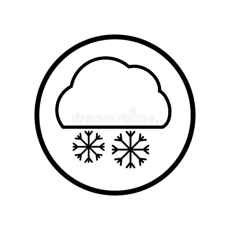 Il vettore dell'icona del fiocco di neve e della nuvola nel cerchio allinea - vector il iconi illustrazione vettoriale Il vettore dell'icona del fiocco di neve e della nuvola nel cerchio allinea - vector il iconi illustrazione vettoriale