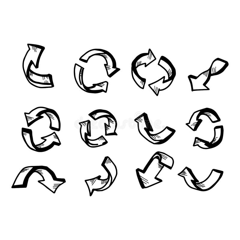 Il vettore dell'illustrazione scarabocchia la freccia disegnata a mano messa su backgr bianco royalty illustrazione gratis Il vettore dell'illustrazione scarabocchia la freccia disegnata a mano messa su backgr bianco royalty illustrazione gratis