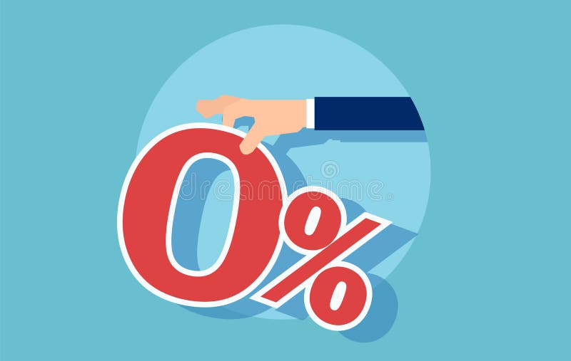 Il vettore di un rosso zero per cento ha offerto dall'uomo d'affari illustrazione di stock Il vettore di un rosso zero per cento ha offerto dall'uomo d'affari illustrazione di stock