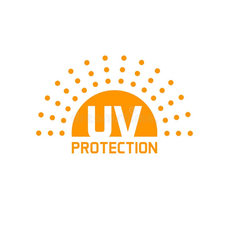 Il vettore uv dell'icona della protezione isolato, anti sole protegge l'etichetta