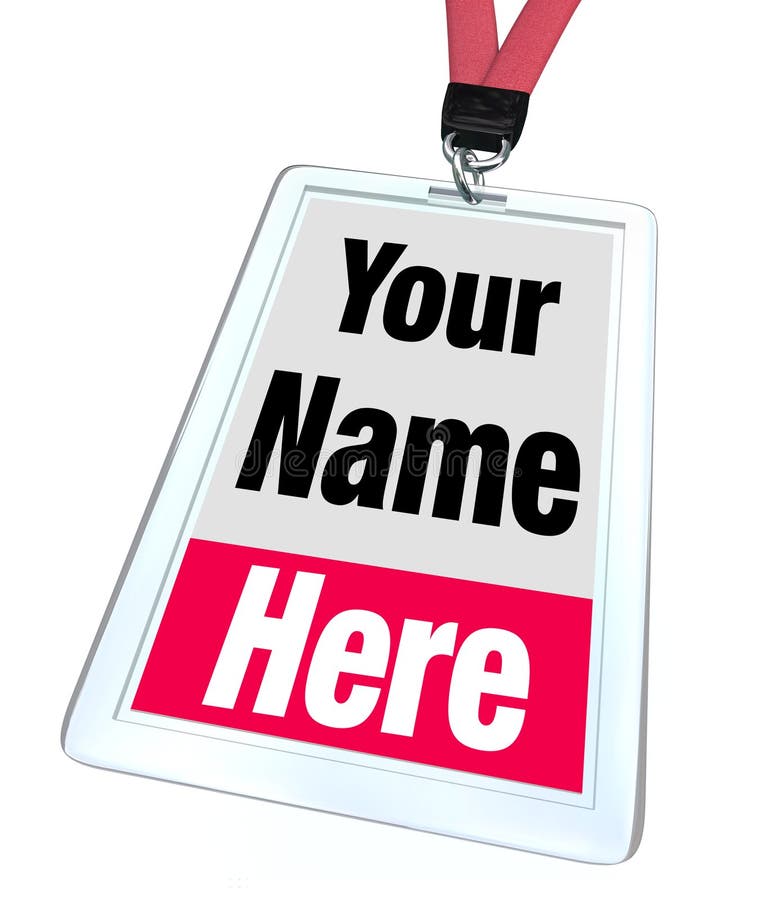Il vostro nome qui Badge Lanyard Advertising royalty illustrazione gratis Il vostro nome qui Badge Lanyard Advertising royalty illustrazione gratis