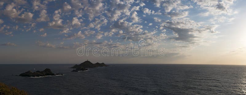 Iles Sanguinaires, Gulf of Ajaccio, Corsica, Corse, France, Europe, island royalty free stock photos Iles Sanguinaires, Gulf of Ajaccio, Corsica, Corse, France, Europe, island royalty free stock photos