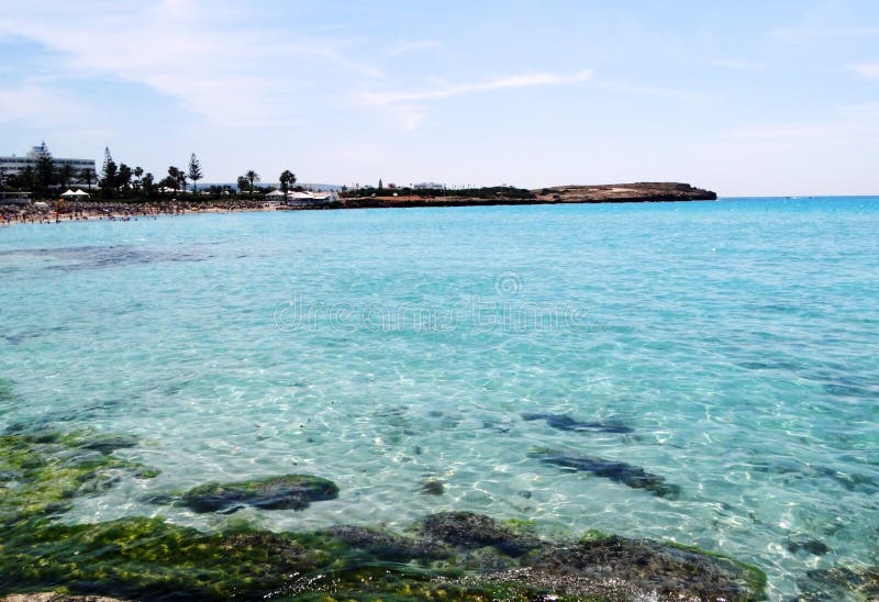 Ilha De Chipre Do Mar Mediterrâneo Da Paisagem Da Costa Da Praia Foto