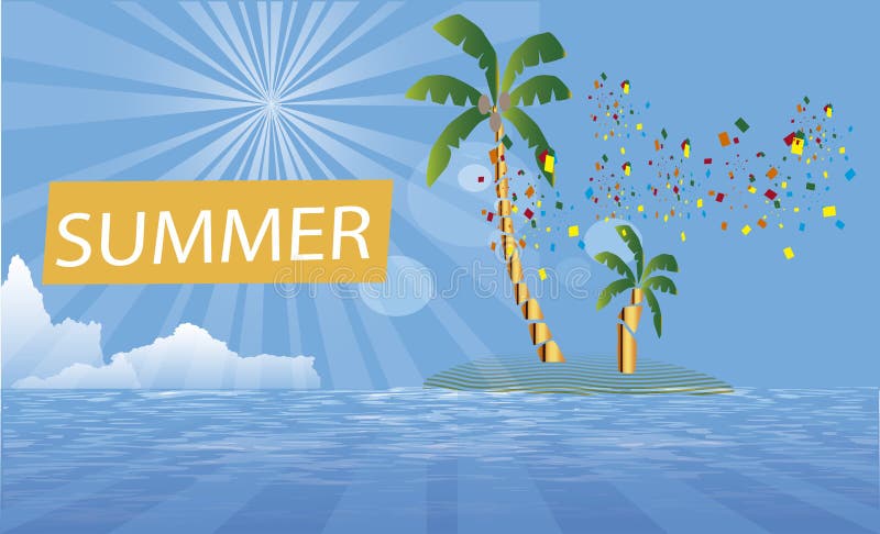 Ilha do partido do sommer da ressaca do fundo ilustração stock Ilha do partido do sommer da ressaca do fundo ilustração stock