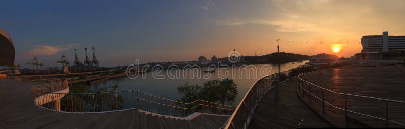 Ilha Singapura da cidade do por do sol foto de stock Ilha Singapura da cidade do por do sol foto de stock