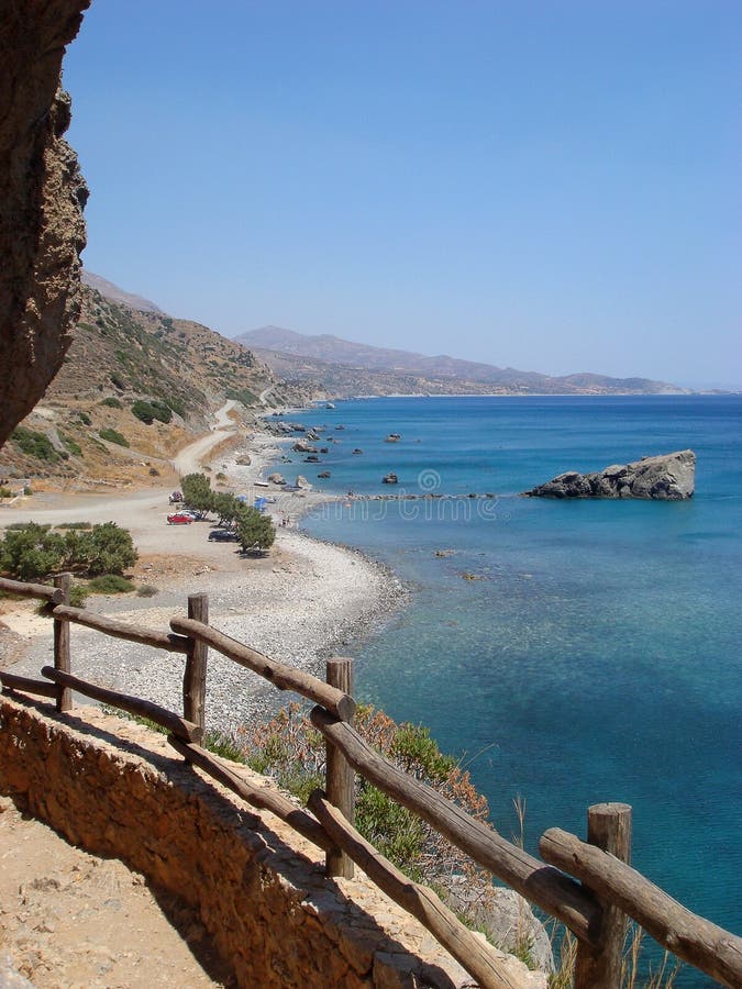 Ilha sul Gr?cia da Creta de Preveli Palm Beach que surpreende as horas de ver?o s das c?pias das belas artes dos pap?is de parede fotos de stock Ilha sul Gr?cia da Creta de Preveli Palm Beach que surpreende as horas de ver?o s das c?pias das belas artes dos pap?is de parede fotos de stock