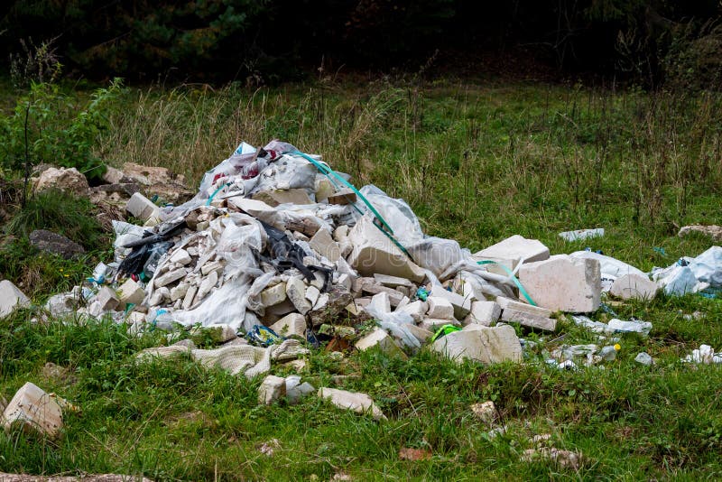 Illegal Construction Waste Dump Stock Photo Image of construction