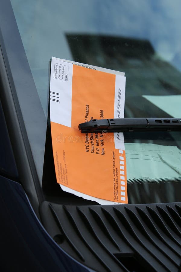 Illegal Parking Violation Citation on Car Windshield in New York