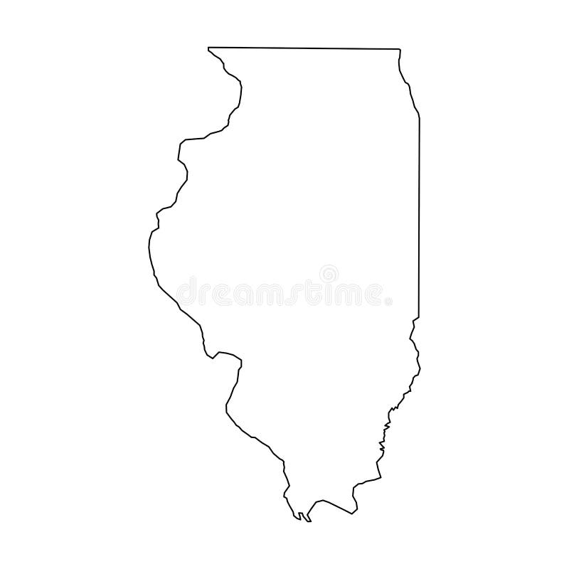 Illinois, state of USA - solid black outline map of country area. Simple flat vector illustration. Illinois, state of USA - solid black outline map of country area. Simple flat vector illustration.