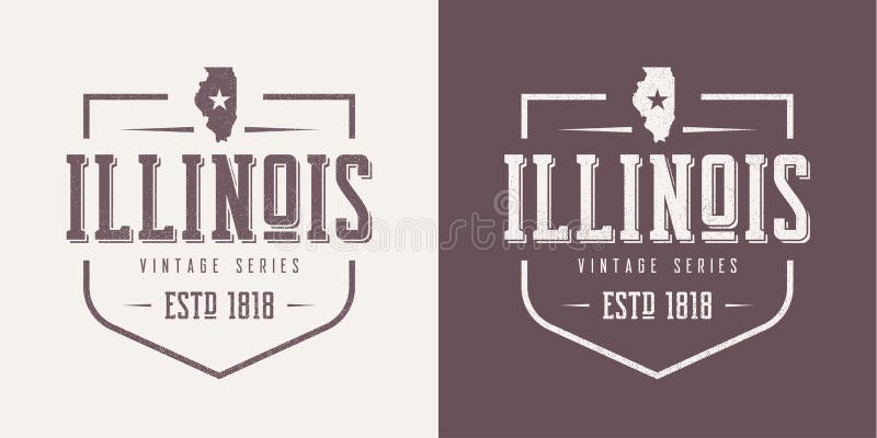 Illinois state textured vintage vector t-shirt and apparel design, typography, print, logo, poster.